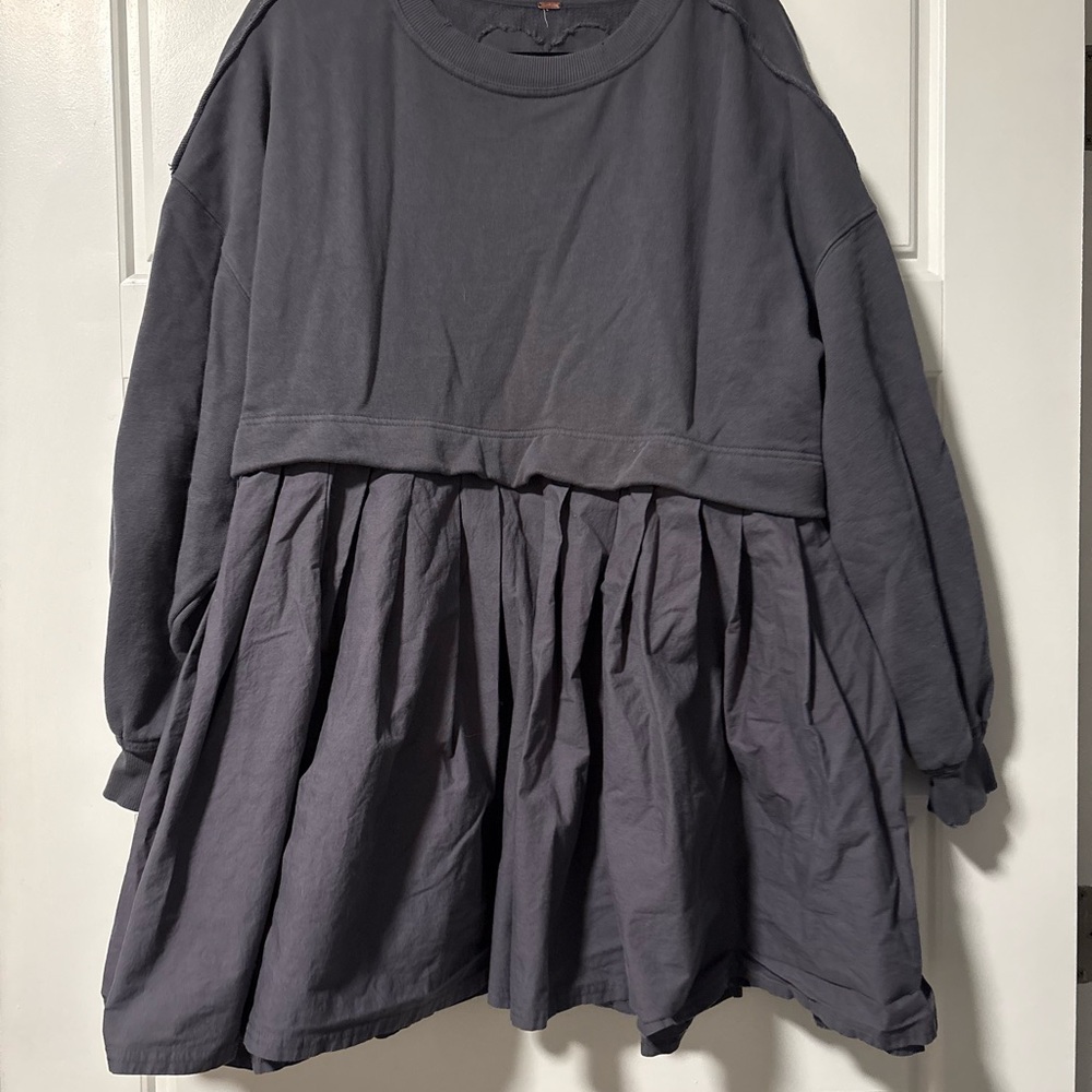 Free People Charcoal Knit Top